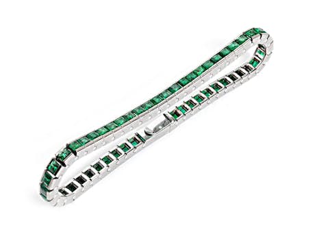 Weissgold-Smaragd-Armband